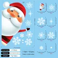 Detailed size specifications for Christmas Santa and snowflake static window stickers - Waving Santa Claus Style (S7)