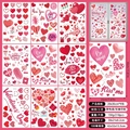 Detail van 9 vellen Valentijnsdag raamstickers met harten en Cupido ontwerpen voor glas - Cupido Romantische Stijl (A02)