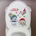 Adesivi natalizi per sedile WC con pupazzo di neve A e scritta Merry Christmas - Pupazzo di Neve di Natale A