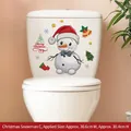 Waterproof Christmas snowman decal for toilet tank with festive stars and bells 30x30cm - Christmas Snowman C