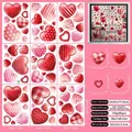 Valentine window clings set with 85 heart pieces in various patterns for glass decor - Valentine Static Sticker Q15