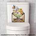 Adesivo per WC con fiori e farfalle e citazione per decorazione della parete bagno - Lettera Con Fiori E Farfalla Busta (CH33023)