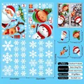 Weihnachtsfensterbilder Set mit Weihnachtsmann, Rentier und Schneeflocken Mustern - Weihnachtsfensteraufkleber A01
