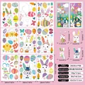 Detail of 9 Easter static window clings with rabbits, eggs, and chicks patterns - Easter Colorful Chick Style (F04)