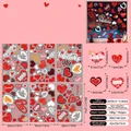 Roze hart raamstickers set met dubbelzijdige bedrukking voor Valentijnsdag decoratie - Hart Lippen Combo Stijl (Q17) / Set van 6 (ca. 162 stuks)