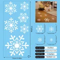 6pcs white snowflake window stickers in various sizes for Christmas glass and floor decor - Christmas Snowflake Style (J4)