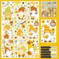 Set of 9 bee and gnome static window stickers for spring home decoration 20x30cm - Spring Window Sticker C07 (Little Bees and Gnomes)