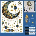 Guida alle dimensioni degli adesivi murali Ramadan con luna, stelle e lanterne - Blu Oro Ramadan Luna Lanterna (K06)