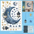 Detail specifications for blue moon and rose wall stickers, 46 pieces, PVC UV printing - Middle East Festival Wall Sticker K05 (Blue Moon Rose Stars)