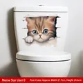 3D cat toilet wall sticker showing a brown striped kitten in 27.7cm x 24.6cm size - Light Brown Tabby Cat (CH33369)