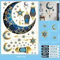 Detailansicht der Ramadan Mond und Sterne Wandsticker mit 45 goldenen PVC-Dekoren - Ramadan Eid Mond Sterne (K01)