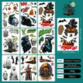 Lot de 9 stickers Halloween électrostatiques avec 54 motifs citrouilles et fantômes - Style de Silhouette Effrayante d'Halloween (Style H) / 20cm*30cm
