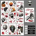 Halloween static stickers set of 9 sheets with 52pcs blood handprints and pumpkins - Halloween Scary Blood Style (Style Z)