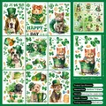 Detailed set of 9 double-sided Saint Patrick's Day static window decals with animal motifs - St. Patrick's Static Sticker S10 (Animal Illustration) / 9 Sheets (96 Elements)