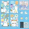 Easter bunny and colorful eggs window clings set with detailed size specifications - Easter Window Cling F20