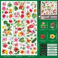 Detailed view of 9 sheets Hawaii palm tree window clings with dimensions and home decor preview - Hawaiian Tropical Style (X06)
