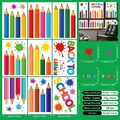 Detail view of 9-sheet colorful Back to School window clings with size specifications - Back to School Static Stickers (KXJ23003) / 20x30cm*9 Sheets (44 Components)