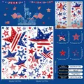Detail of double-sided 4th of July electrostatic window stickers with American flag stars - 66Pcs Stars and Stripes Set (DLR357001AB) / 35x70cm*2 Sheets