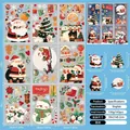 Pegatinas navideñas electrostáticas de Papá Noel y renos para decorar ventanas - Estilo de Oso de Navidad y Papá Noel de Dibujos Animados (SD23030) / 20x30cm (9 Hojas/143uds)