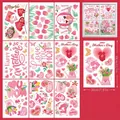 Muttertag Fensterbilder Set mit doppelseitigen rosa Blumen und Herzen Deko - Muttertag Statische Aufkleber M02