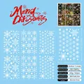 Christmas window decals with 182 white snowflakes and star stickers, 6 sheets set - Set M (6 Sheets per Set/182 Pcs)