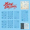 Set of 6 light blue snowflake window static stickers for Christmas glass decoration - Set P (6 Sheets per Set/180 Pcs)