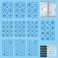 Blue glitter snowflake static window clings set with 270 pieces for Christmas glass decor - Set Q (9 Sheets per Set/270 Pcs)