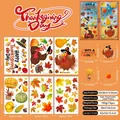 Set de 73 pegatinas estáticas de Acción de Gracias con pavo, hojas de maple y calabazas - Estilo de Pavo y Globo de Acción de Gracias (A021) / 20*30CM*6 Hojas