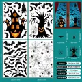 Details von 63 Halloween-Fensteraufklebern mit Fledermäusen, Spinnen und Spukschloss - 20*30CM*4 Blatt (A021)