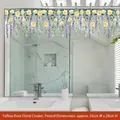 Pegatina para cristal con rosas amarillas y glicinas moradas para decorar espejos - Rosa Amarilla y Lavanda Púrpura (JD33005AB)