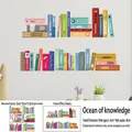 Moderne Bücherregal-Wandaufkleber-Set für Studentenzimmer Deko 76x48cm Layout - Back To School Bücherregal Stil B (KXJ23007)