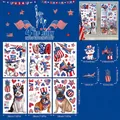 67 stickers de fenêtre Jour de l'Indépendance USA avec chats chiens et drapeaux patriotiques - Style de Mascotte de Dessin Animé pour le Jour de l'Indépendance (DLR23012)