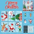 Set di 6 adesivi natalizi elettrostatici con Babbo Natale e pupazzo di neve, 20x30cm - A033 Babbo Natale Pupazzo di Neve Pinguino Stile (Set da 6) / 20x30cm