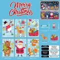 Dettaglio di 6 fogli di adesivi natalizi elettrostatici con pupazzi di neve e renne - A034 Babbo Natale Renna Volpe Stile (Set da 6) / 20x30cm