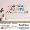 Stickers muraux inspirants Everyone is Welcome pour la décoration du bureau et de chambre - Tout Le Monde Est Bienvenu Tout Le Monde A Sa Place (KXJ23005) / 20x30cmx3 Feuilles