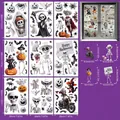 Detailed views of 9 double-sided Halloween window clings featuring ghosts and pumpkins - WSJ01 Style (9 Sheets Set)