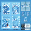 Detalle de 4 pegatinas de ventana de muñeco de nieve Navidad 2026 con impresión doble - Set de Números de Año Nuevo 2026 Muñeco de Nieve (S23) / 22x30cmx4 Hojas