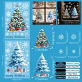 Detailed sheet of Christmas tree and snowflake static window clings with size dimensions - Set of 2 Sheets (S13AB)