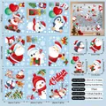 Detalle de 9 hojas de pegatinas navideñas para ventanas con Papá Noel y renos - Estilo Bosque Pingüino Oso Polar Dibujos Animados (E05)