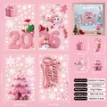 Vista detallada de las pegatinas navideñas 3D 2026 para la decoración de cristales - S27 Colección Efecto 3D Rosa / Multihidráulico