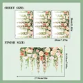 Juego de 3 pegatinas de rosas para ventanas, láminas estáticas de 30x20cm rosa y naranja - Estilo de Rosa Naranja y Rosa (JD23002)