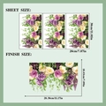 Pegatinas estáticas para ventanas con flores de rosa púrpura y beige de 20x30cm - Estilo de Rosa Púrpura y Crema (JD23003)