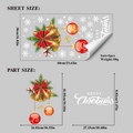 Pegatinas navideñas 60x30cm con campanas doradas y copos de nieve para ventanas - Campana navideña / 30x60cm