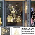 Goldene Weihnachtsgeschenkbox Fensteraufkleber, statisch haftende Deko für Glasoberflächen - Weihnachtsgeschenk / 40*50cm