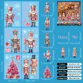 Nutcracker Christmas window stickers set of 6 sheets with double-sided pink soldiers design - Nutcracker Theme (Pink)