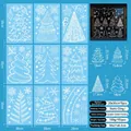 White Christmas window stickers set featuring snow house and snowflake patterns - Blue Romantic Christmas Ball Hanging Style (S29) / 20x30cm (Set of 9 Sheets)