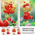 Detail view of Valentine stickers with red hearts and LOVE balloons for glass windows - 2 Sheets Set (QRJ46002AB)