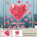 Vista macro de la pegatina estática corazón de rosas rosas para San Valentín - Estilo de Corazón de Rosa (QRJ46007)
