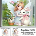 Detail of Easter static window sticker featuring angel and bunny with 30x30cm dimensions - Easter Static Cling (30cm*30cm)