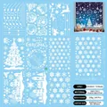 Stickers de Noël pour fenêtres avec 243 pièces de flocons et rennes pour la décoration - Style Château de Flocons et Renne (S2)